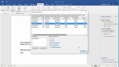 Image result for Mail Merge Example