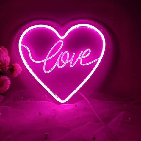 Buy DIVATLA Unique Heart Love Neon Sign with 3D Art,Powed by USB Neon ...