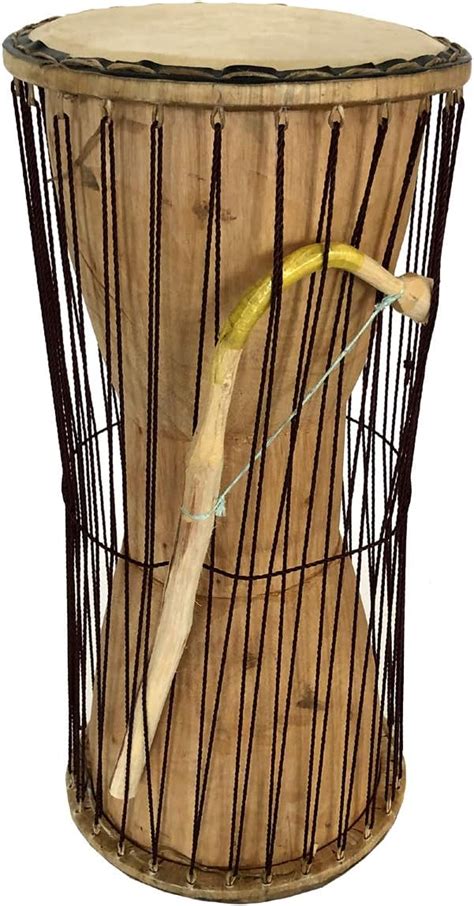 Africa Heartwood Project Authentic African Talking Drum with Curved ...