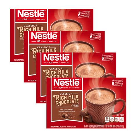 Nestle Rich MILK CHOCOLATE Hot Cocoa Mix 6.82 oz. 8 Envelopes (4 Pack ...