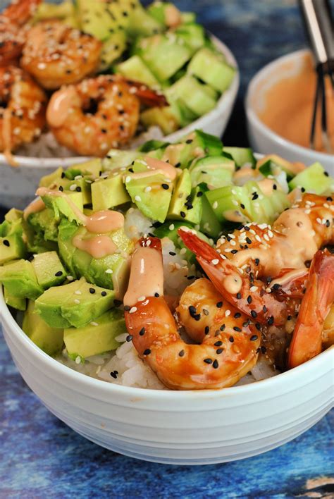 Teriyaki Shrimp Rice Bowls | Recipe | Sushi bowl recipe, Healthy bowls ...