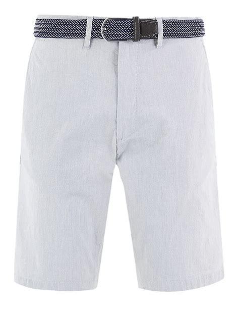 Buy Belted Striped Chino Shorts at Marks & Spencer