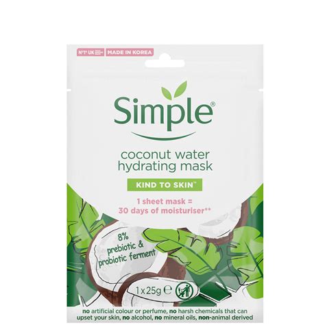 Simple Kind To Skin Coconut Water Hydrating Mask - Snabb leverans