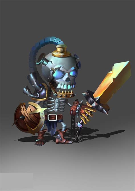 高质量骷髅亡灵士兵角色含动画虚幻4ue4SkeletonLightweight-AN素材库