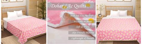 Buy BSB HOME Pure Cotton 120 GSM Reversible Soft Lightweight Printed ...