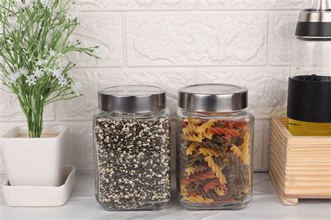 Buy Femora Clear Glass Storage Spice Jars for Kitchen, Set of 6pcs ...