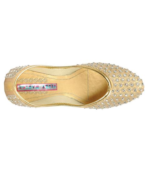 Belly Ballot Gold Flat Ethnic Footwear Price in India- Buy Belly Ballot ...