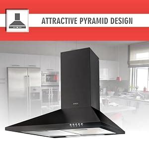 Elica 60 cm 880 m3/hr Chimney (Strip CF 60 NERO, 2 Cassette Filters ...