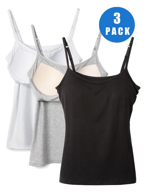 MISS MOLY Women's Camisoles, Built-In Bra, Adjustable Strap, Stretchy ...