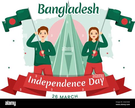 Happy Independence Day of Bangladesh on March 26th Illustration with ...