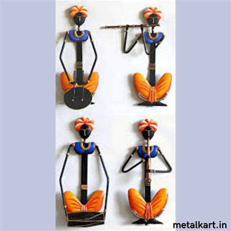 Metallic Indian orchestra (12 x 5 Inches) - Punam Metalcrafts