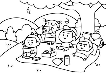 Children relaxing at the park cartoon style | Premium Vector