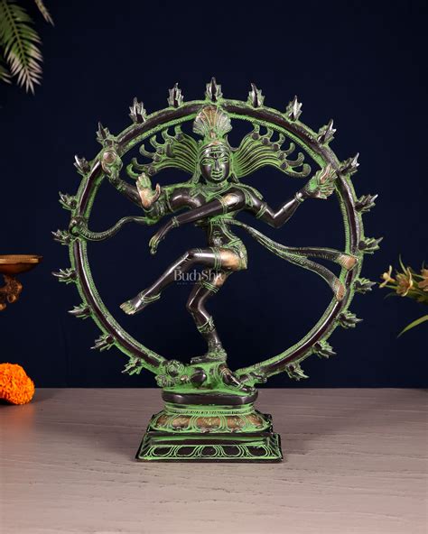 Buy Vintage Nataraja Brass Statue – Black & Green Tone | 11.5 ...
