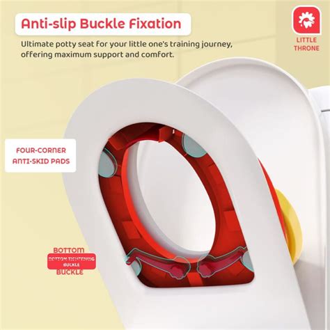 Baby Potty Training Seat - Anti-Slip Travel Toilet - Yellow & Red