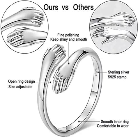 Men & Boys SILVER LOVE HUG RING Gift For him. – ZaveriX Silver
