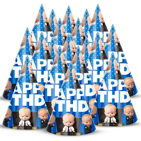 Buy ZYOZIQUE Boss Baby Theme Birthday Party Hats, Happy Birthday Cone ...