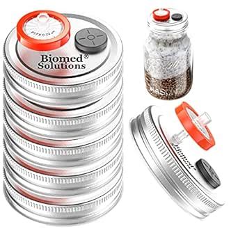 6Pcs Regular Mouth Mushroom Liquid Culture Lid Grain Spawn Cultivation ...