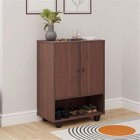 Royaloak Cosmos Shoe Rack with 2 Door Storage, Engineered Wood ...