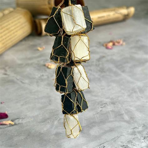 Black Tourmaline + Selenite Chunks Door Hanging | Protection – The ...