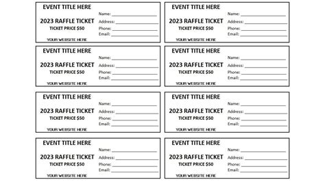 Printable Raffle Ticket, Enter to Win Printable Ticket, Printable ...