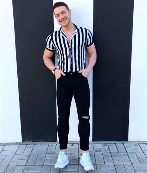 Black And White Striped Shirt For Men - Buy Black And White Striped ...