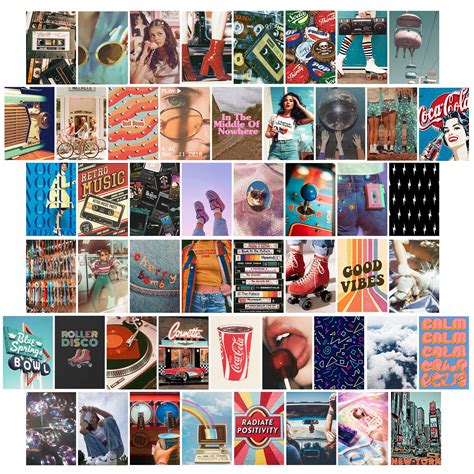 Koskimer Retro 80s Aesthetic Photo Collage Kit 50 Set 4x6 | Desertcart ...