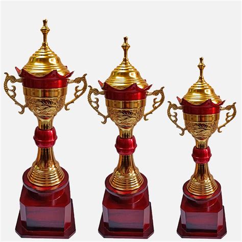 BAREEZE PURE Red Gold Metal Trophy for Event Such asTrophy for Cricket ...