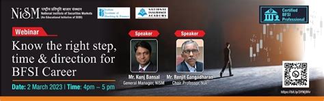 Know the right step, time & direction for BFSI - National Institute of ...