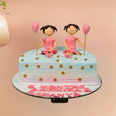 Twins Girl Half Cake Gurgaon & Delhi NCR | Cakofy