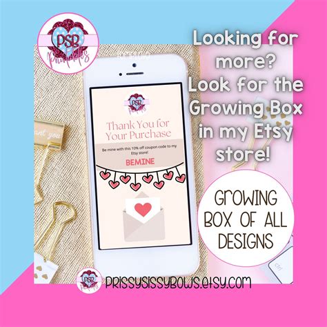 Electronic Thank You Cards With Customizable Text and Coupon - Etsy