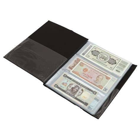Lewano Leather Currency Album for notes (90 pockets)- Fits Big Currency ...