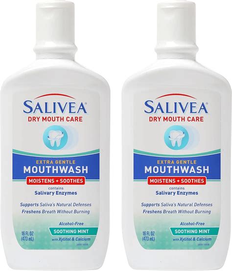 Amazon.com: SALIVEA Dry Mouth Mouthwash - Soothing Mint Mouthwash with Natural Salivary Enzymes ...