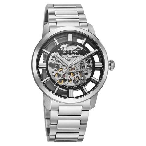 Buy Online Titan See-Through Skeletal Automatic Analog with Black Dial ...