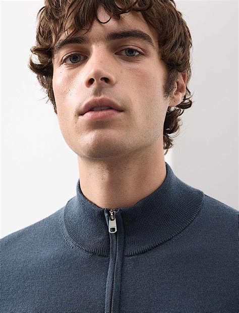 Buy Pure Extra Fine Merino Wool Half Zip Jumper at Marks & Spencer