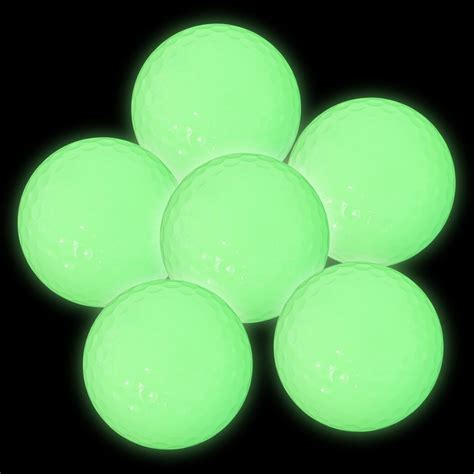 6-Pack Glowing Golf Balls Light up, Green Fluorescence Goff Balls Glow ...