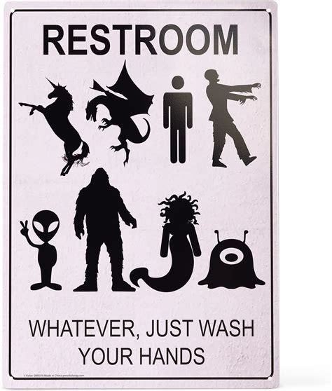 Amazon.com: EMOHAT Funny Restroom Sign Whatever Just Wash Your Hands ...