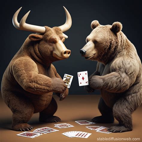 Bull and Bear Card Game | Stable Diffusion Online