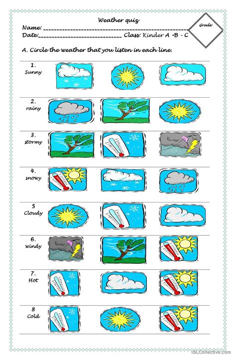 Weather Quiz Esl at Vivian Nelson blog