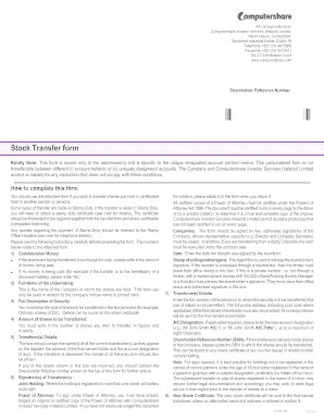 Fillable Online Stock Transfer form - Computershare Fax Email Print ...