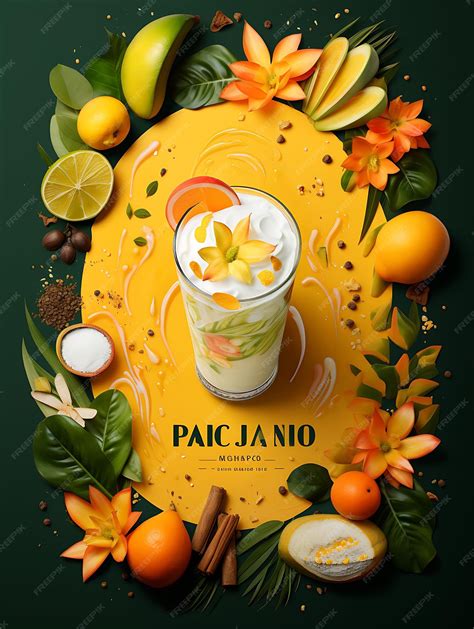 Premium Photo | Design of India Mango Lassi Mango Cardamom Pistachios ...