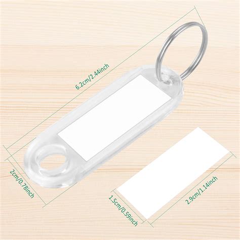 100 Pieces Keyring Tags, Plastic Key Fob Waterproof Key Labels Tags ...