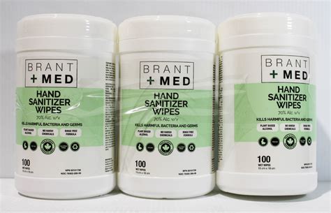 3 CONTAINERS OF HAND SANITIZER WIPES 100PC EACH