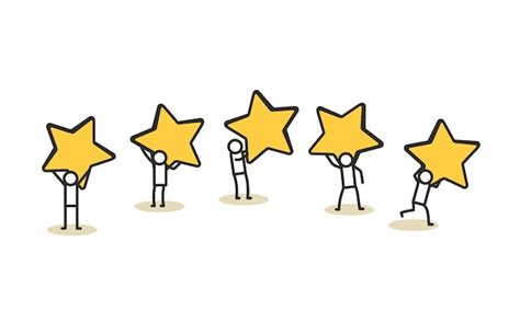Kundenbewertung Fünf-Sterne-Wahl Vektor Illustration Zufriedenheit Mann ...