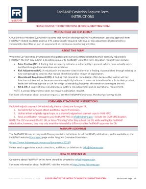 Fillable Online fedramp deviation request Fax Email Print - pdfFiller