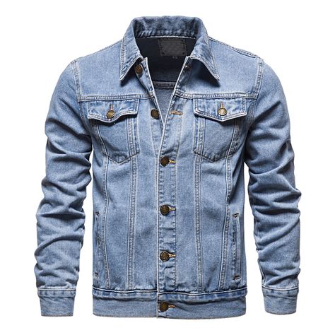 DTBPRQ Jean Jacket for Men, Fashion Mens Denim Jacket Washed Classic ...