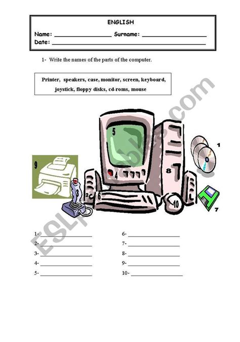 Computer Vocabulary Worksheet 的图像结果