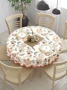 Buy Clasiko 100% Cotton 6 Seater Round Table Cover; 72x72 Inches ...