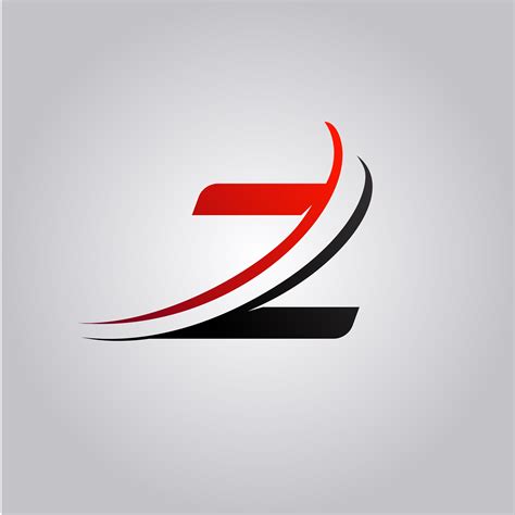 Logotipo inicial de la letra Z con swoosh de color rojo y negro 588118 ...