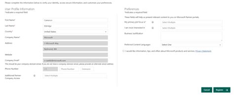 Registration and Account Management