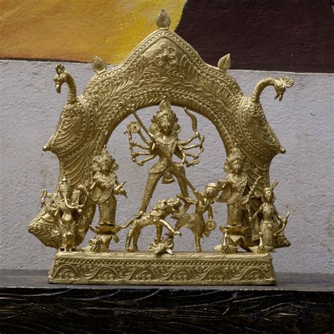 Shop Premium Dhokra Durga Brass Table Decor from Sowpeace